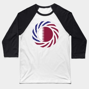 Qatari American Multinational Patriot Flag Series Baseball T-Shirt